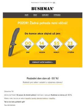 Poslední den slev až -50 %.