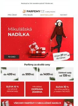 Mikulášská nadílka parfémů za skvělé ceny »
