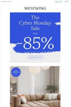 CYBER PONDĚLÍ 🔵 -85 % 🔵 Příležitosti nekončí!