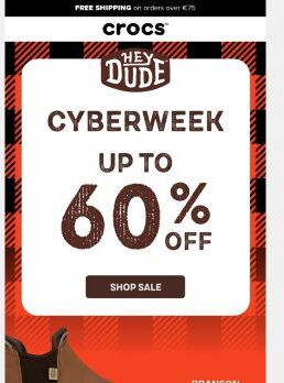 Cyber Week madness. Save up to 60%