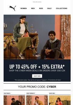 Up To 45% + 15% EXTRA*: Make The Most of Cyber Week