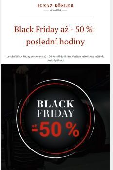 Black Friday až -50 %: poslední hodiny