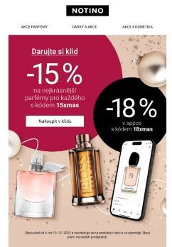 Parfémy pod stromeček s 18% slevou v appce 📲