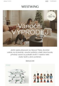 Ho-ho-ho! Až -50 % ve vánočním VÝPRODEJI