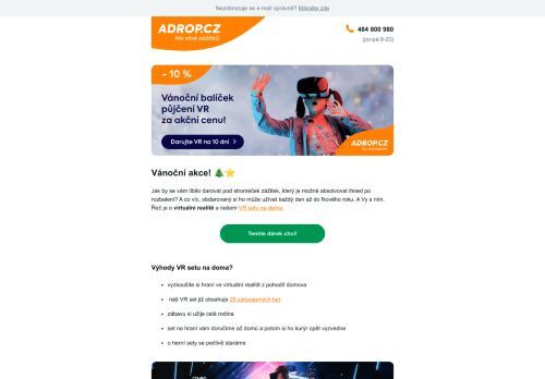 Vánoční akce na VR je tu!