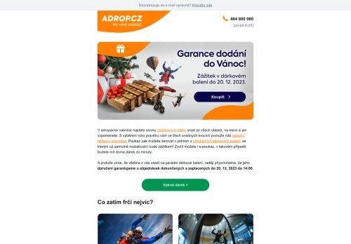 Garantujeme doručení do Vánoc až do ...