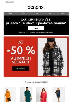 Exkluzivně pro Vás: již dnes 10% sleva + poštovné zdarma