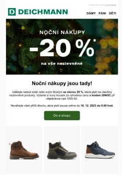 -2️⃣0️⃣ % na vše nezlevněné. Noční nákupy jsou tady! ✨