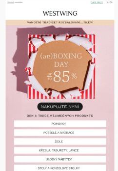Velký výprodej: (UN)BOXING DAY! 🎁 Až do -85%