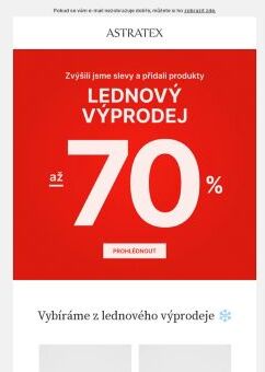 ⬆️Až −70 %! Lednový výprodej pokračuje.