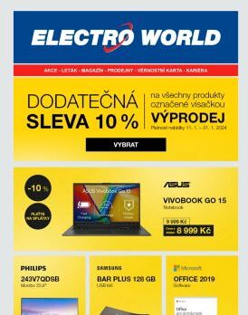 Dodatečná sleva 10 % na výprodejové produkty pokračuje.