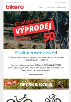 🤩 Dodatečné slevy až 50 % v povánočním výprodeji bikero! 🛒