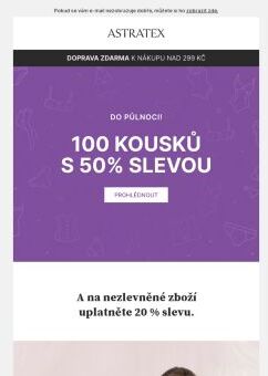 Pozor! 👉 50% slevy končí o půlnoci.