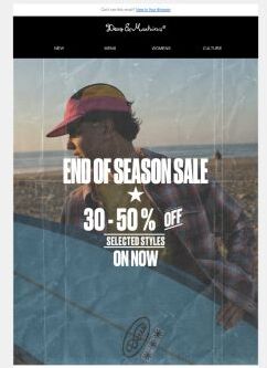 DEUS SALE - UP TO 50% OFF SELECTED STYLES