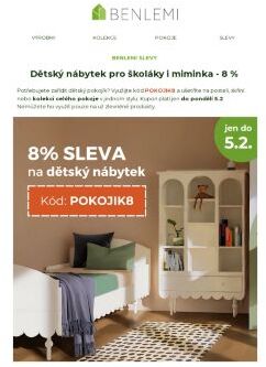 🎉 - 8 % na dětský nábytek. Pro školáky i miminka