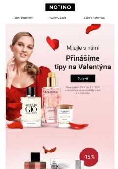 Valentýnské psaní s -15 % na vybrané parfémy a TIPY na dárky