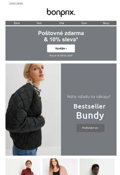 10% sleva + poštovné zdarma | Bundy nade vše