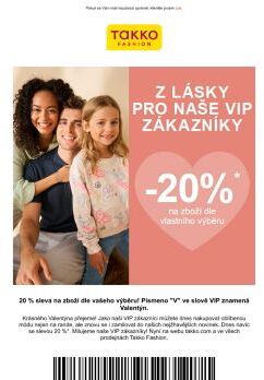 Milujeme naše VIP zákazníky! 20 % sleva na produkt dle vašeho výběru