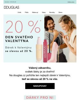 Dárek k Valentýnu se slevou až 20 %