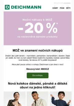 MDŽ se slevou 20 %. Noční nákupy odstartovaly! ✨