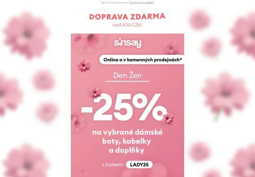 🌷 -25% ke Dni žen v Sinsay 🌷