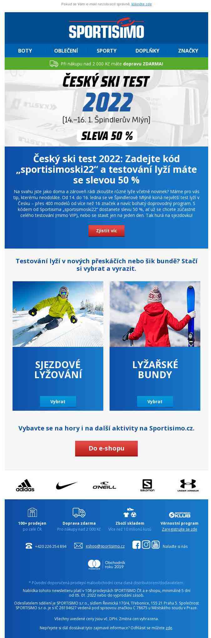 🔵 Sleva 50 % na půjčení lyží ve Špindlu!