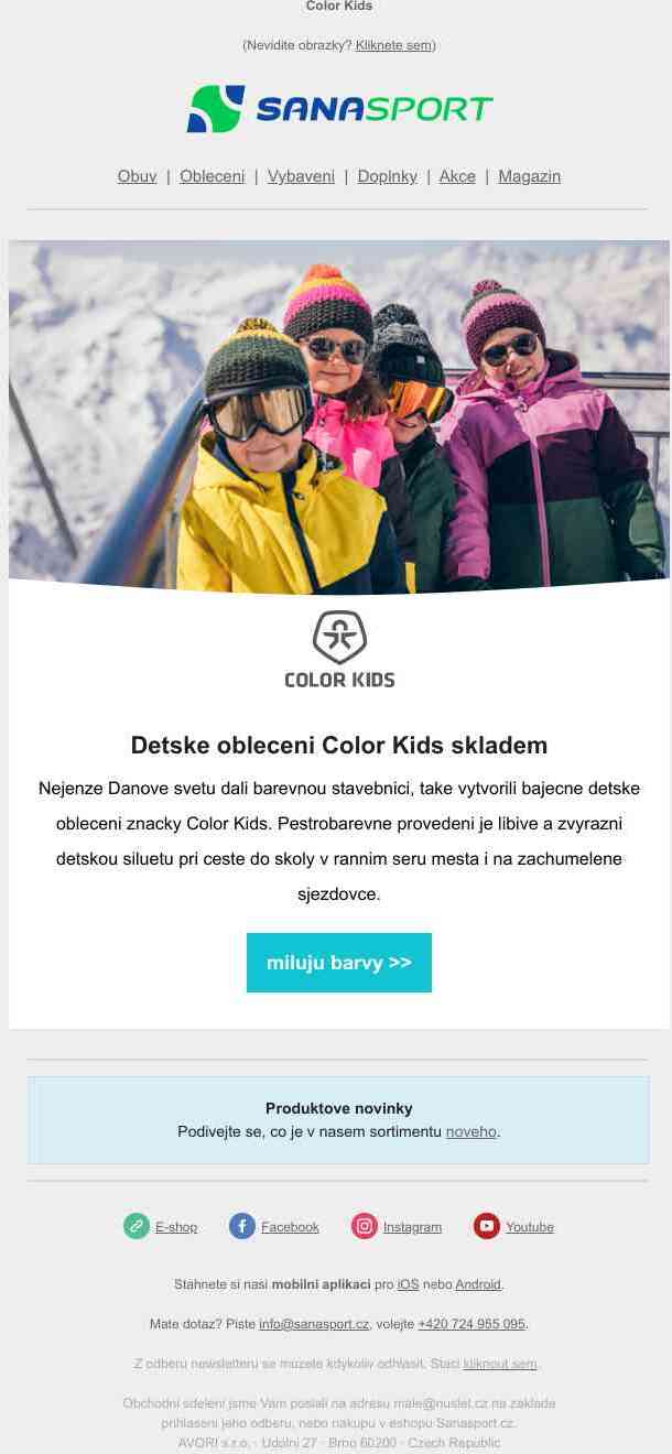 Nově máme skladem dětské oblečení Color Kids