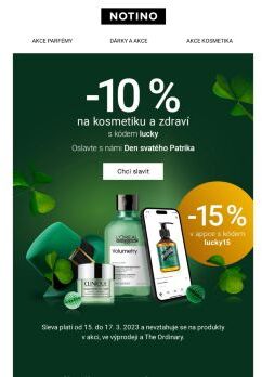 −10 % v rámci oslav Dne svatého Patrika.🍀