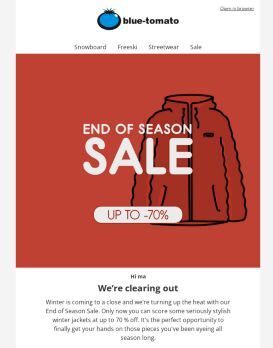 Winter jackets & shoes: Up to 70 % off