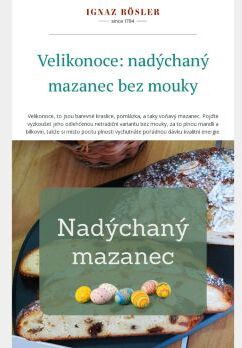 Velikonoce: nadýchaný mazanec bez mouky