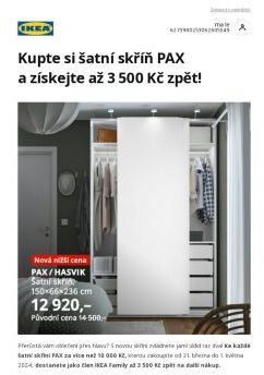 Kupte si šatní skříň PAX a získejte až 3 500 Kč zpět!