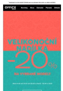 VELIKONOČNÍ NADÍLKA -20% NA VYBRANÉ MODELY!🐣