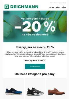 Velikonoční nákupy se slevou 20 %. Pouze online! 🐰