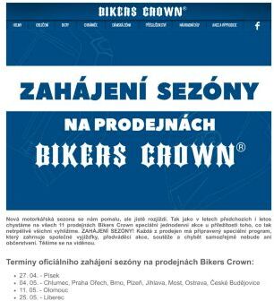 Zahájení sezóny na prodejnách Bikers Crown