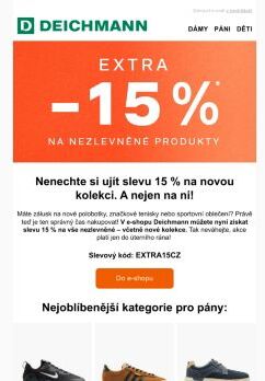 Extra 1️⃣5️⃣ % na vše nezlevněné. Právě teď! 😍👟👌