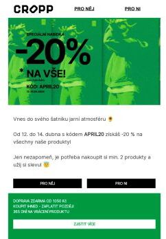 Speciální nabídka: -20% na všechny produkty 😲🤯