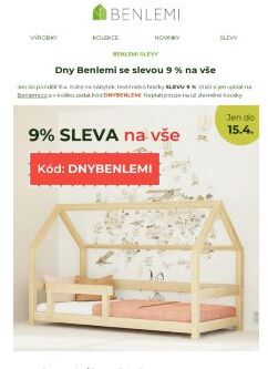 🛍 9% SLEVA s kódem DNYBENLEMI