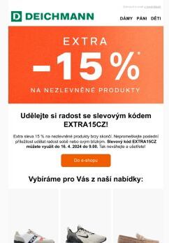 Extra 1️⃣5️⃣ % na vše nezlevněné. Už jen chvíli! 🤑🧡