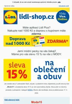 lidl-shop.cz | Pouze dnes sleva 15 % na vše z kategorie MÓDA!