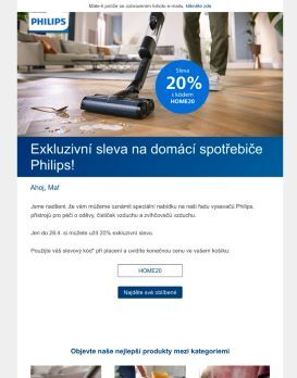 20% sleva na domácí spotřebiče Philips!