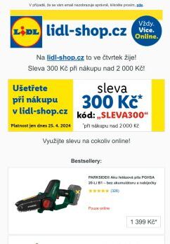 lidl-shop.cz | Ušetřete 300 Kč při nákupu v lidl-shop.cz s kódem „Sleva300“.