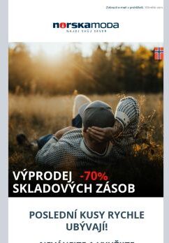 VÝPRODEJ posledních kusů se SLEVOU až -70%. NEVÁHEJTE nakoupit, rychle ubývají.