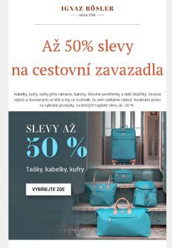 Až 50% slevy na cestovní zavazadla