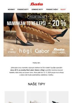 Nezapomeňte na maminky! 💝 Sleva 20 % na značky Red Label, Gabor a Högl