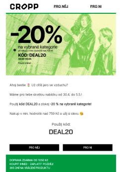 🌺 -20 % na přivítání května s Cropp 🌼