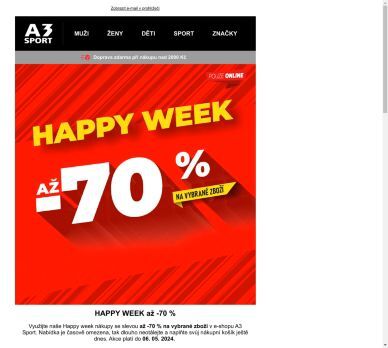 HAPPY WEEK až -70 % na vybrané zboží právě teď!