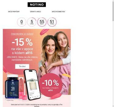 –15 % na vše v appce a –10 % na webu