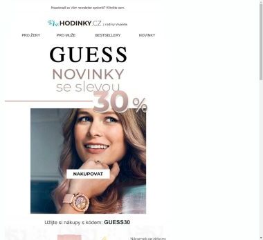 GUESS novinky se slevou 30 % | Hodinky & Šperky, do kterých se zamilujete!