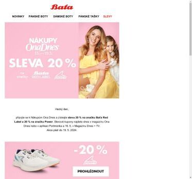 Nákupy Ona Dnes 🛍️ Získejte slevu 20 % na značku Baťa Red Label a Power