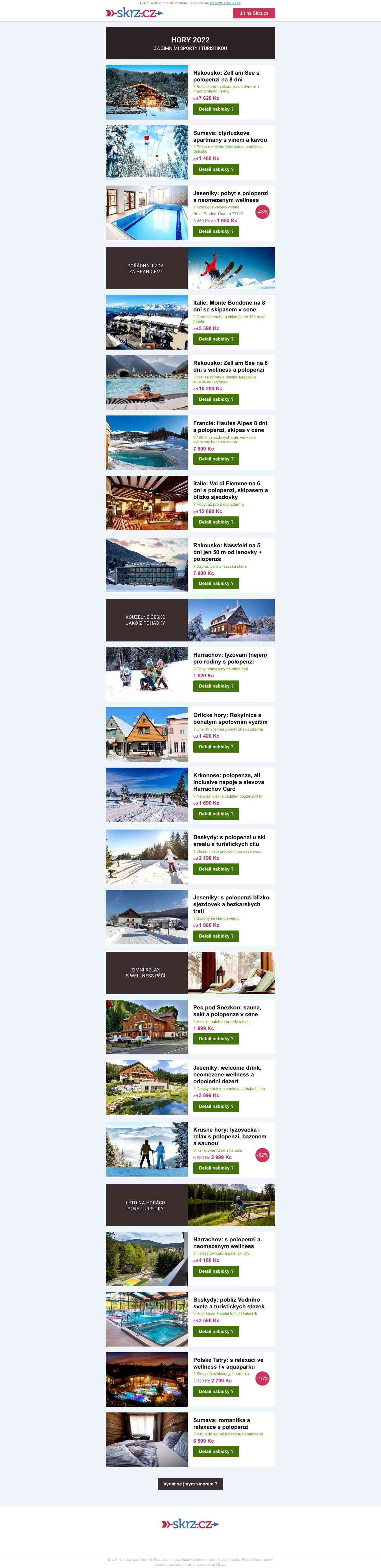 ⛰ Tady si užijete lyže,
 turistiku nebo wellness od 1 420 Kč ►